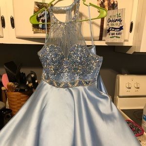 Beautiful light blue shirt formal dress.